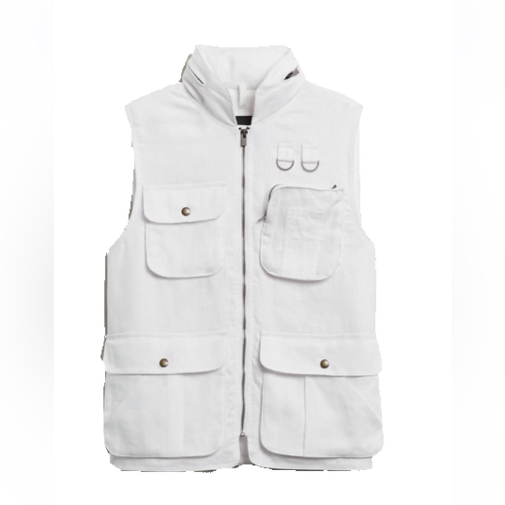 White Utility Vest with Pockets